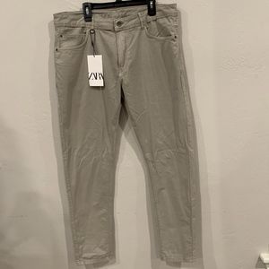 Zara Khaki/Beige Men's Slim Fit Pants Size 34